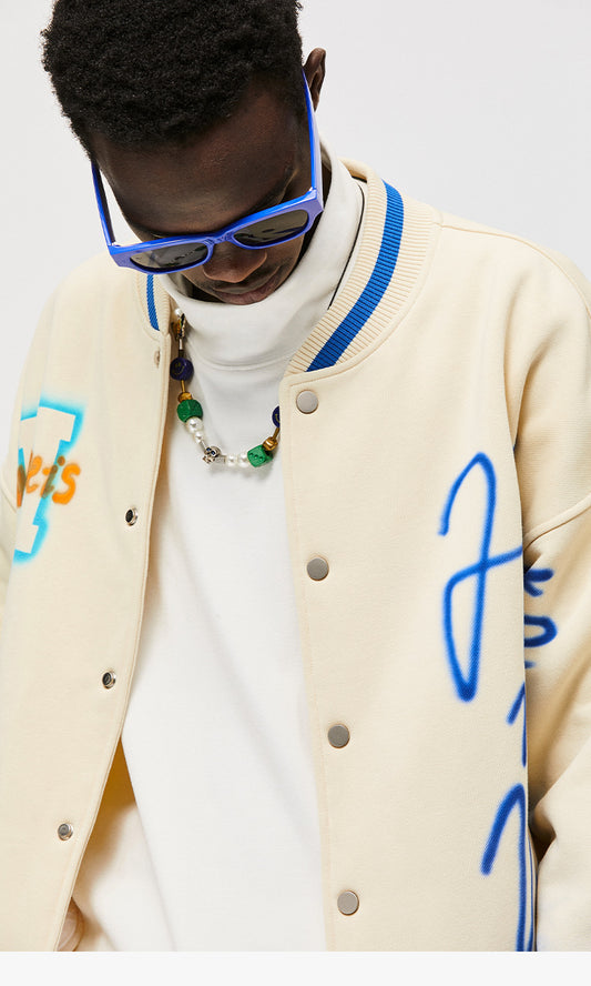 Men's New Color Contrast Children's Printed Coat