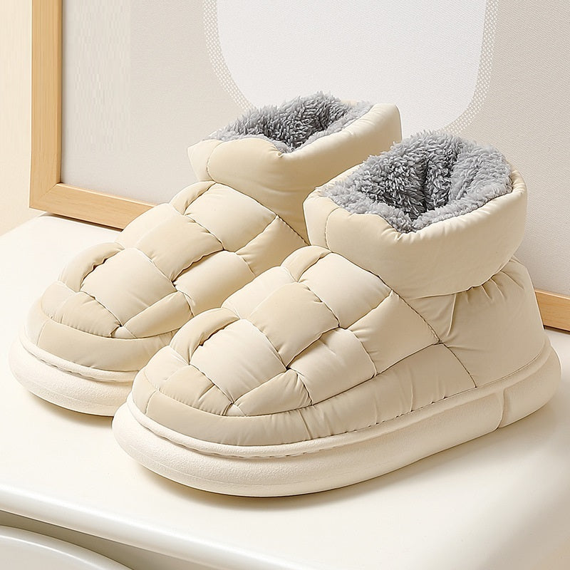 Waterproof Indoor Warm Plush High Soled Cotton Shoes