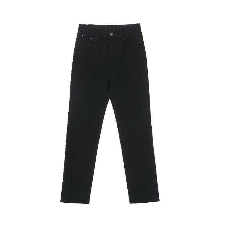 Højtaljede slankende cropped lige jeans til forår og efterår