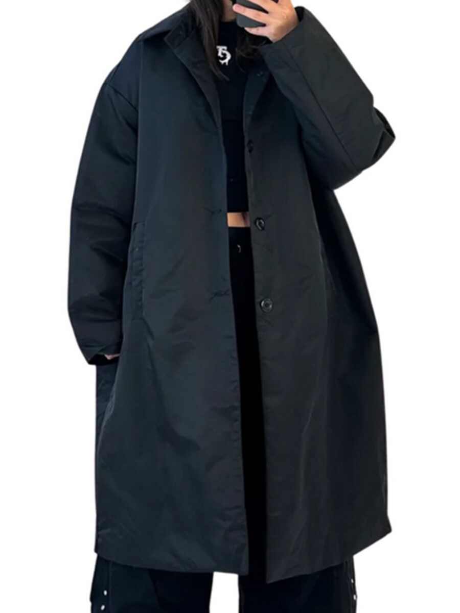 Simple Retro I Men's Wear & Black Long Oversize Coat