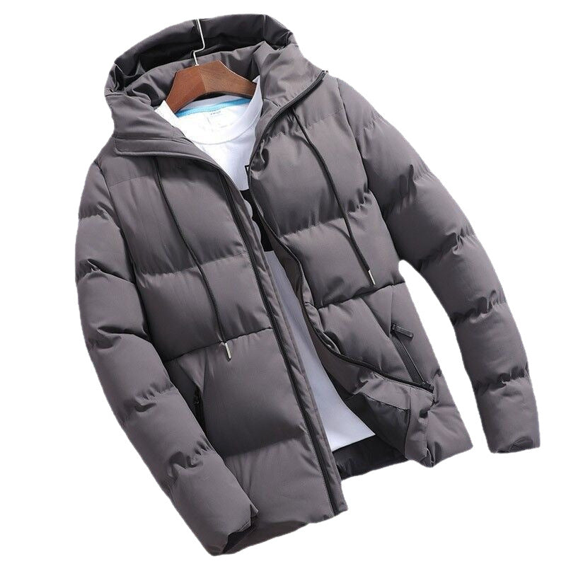 Men's Loose Short Hooded Cotton Jacket