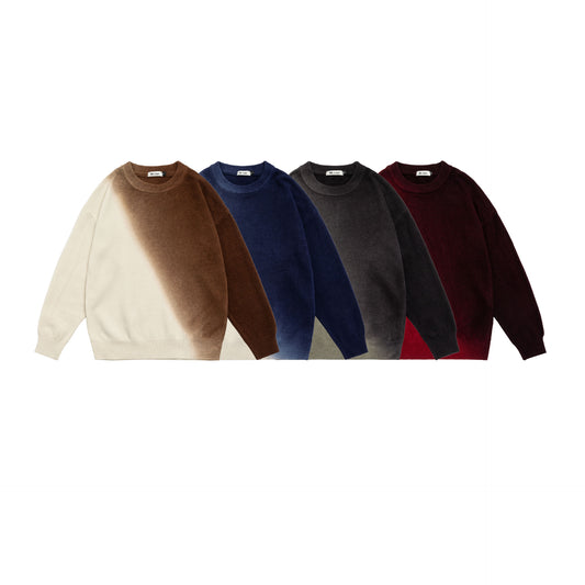 Retro Gradient Sweater For Teenagers