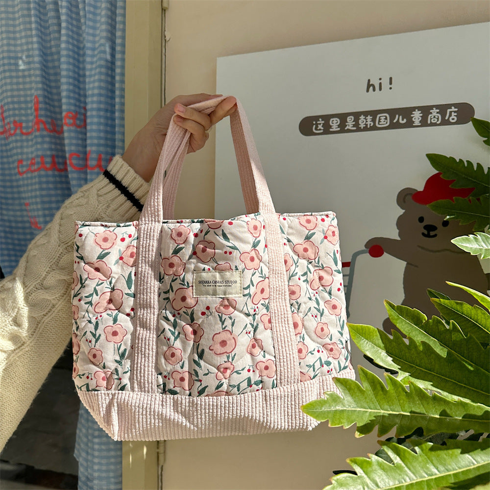 Quilted Patchwork Retro Flower Handbag Commuter