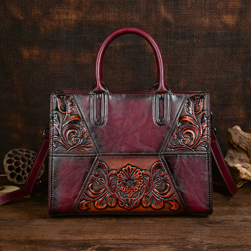 New Embossed Patchwork Womens Bag With Large Capacity