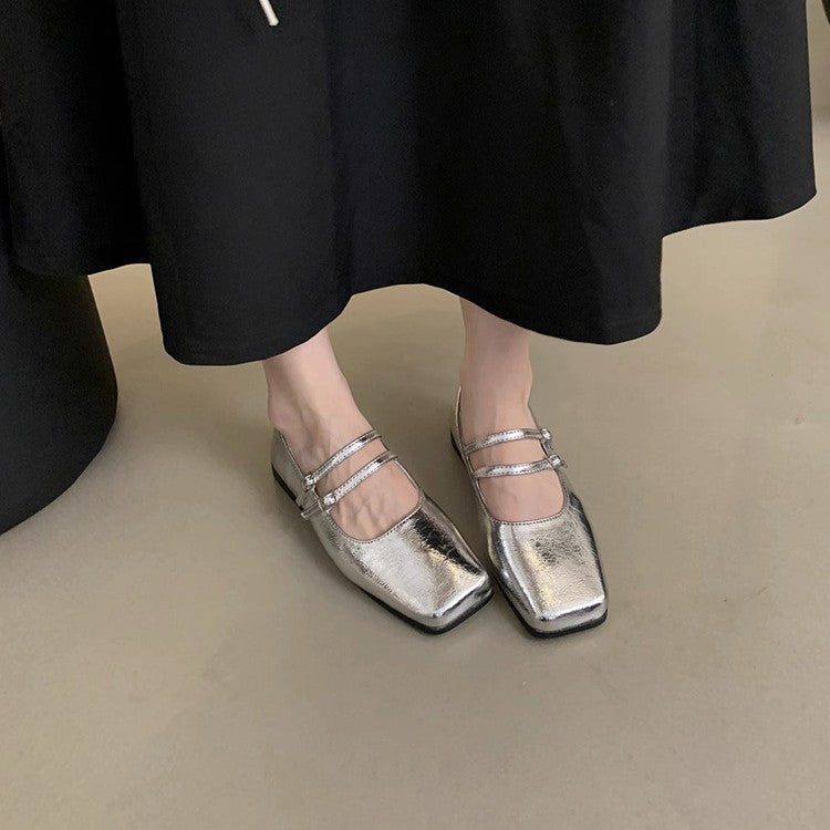 French Evening Style Silver Single-layer Shoes Women New