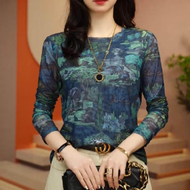Chic Autumn Top High-end Skin-friendly Long-sleeve Pure Cotton Shirt