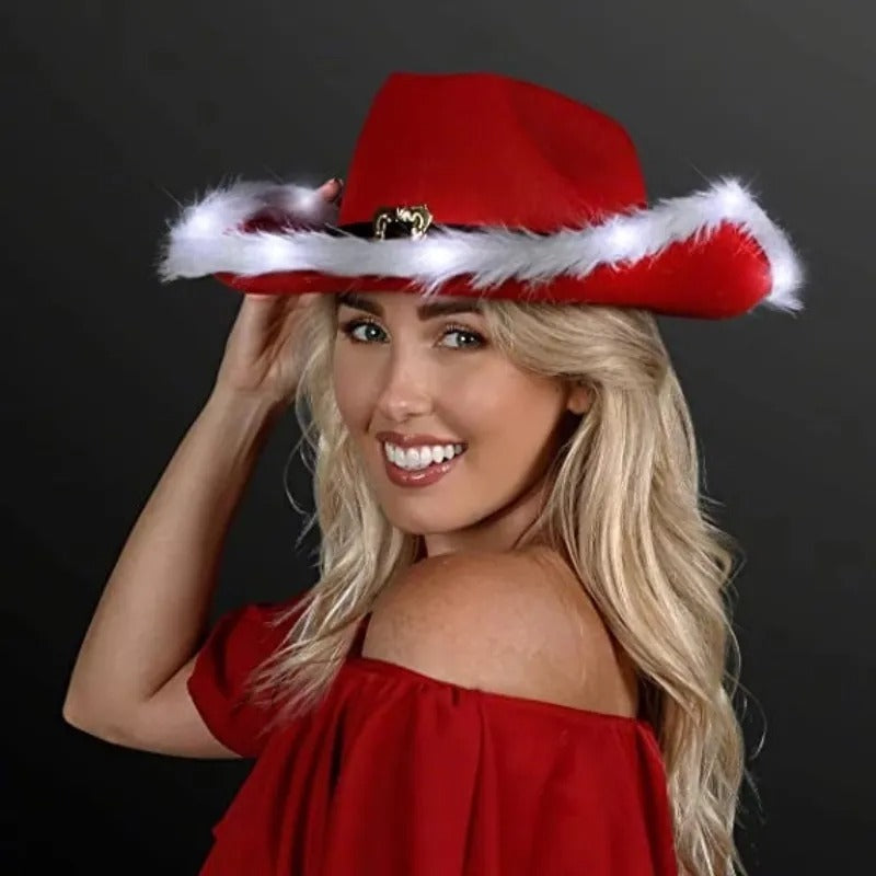 Julefrokost LED-farvet lampe cowboyhat