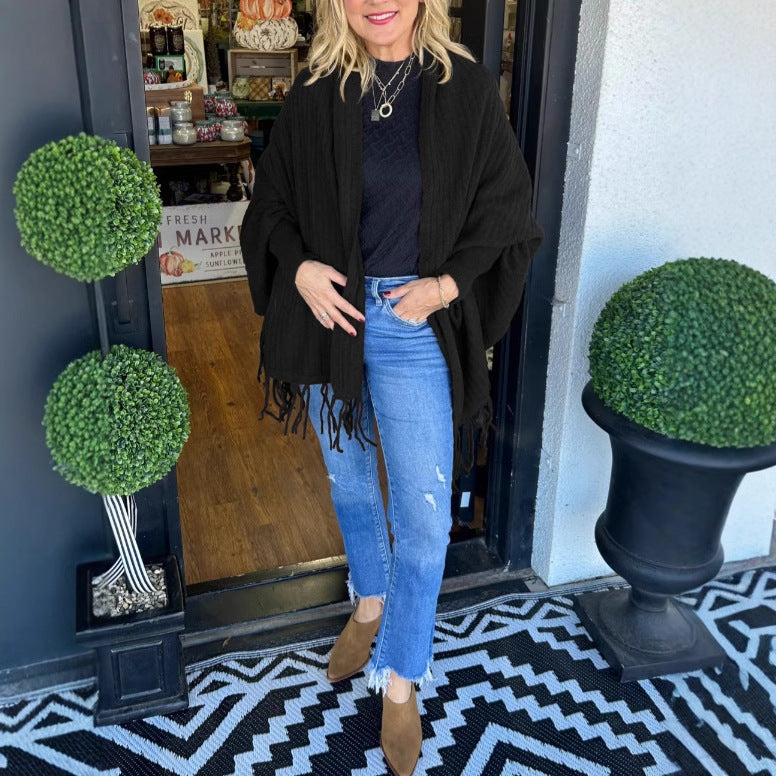 Fashionable Knitted Tassel Inverness