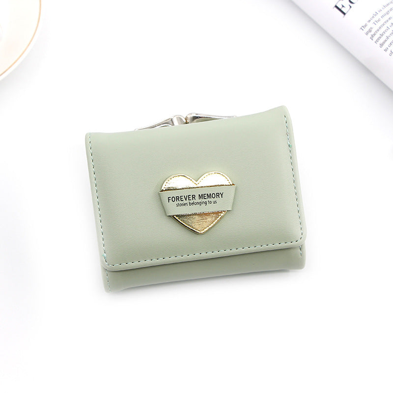 Fashion Women's Short Money Clip Small Three Fold Coin Bag