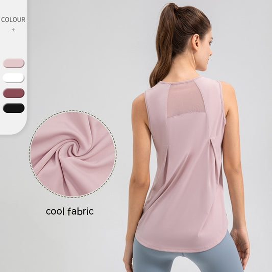 Summer Lightweight Sports Blouse Women's Quick-drying Yoga Vest Loose Breathable Workout Running Top
