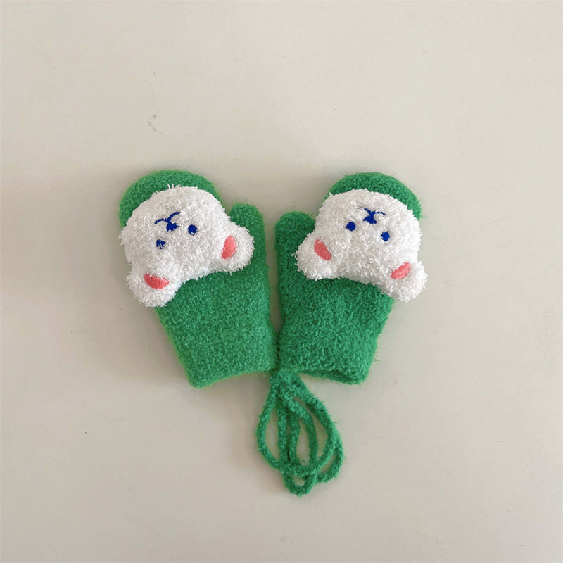 Children's Plush Warm Plus Velvet Gloves