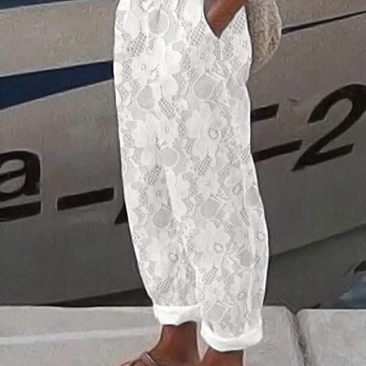 Fashion Lady Lace Solid Color Casual Pants