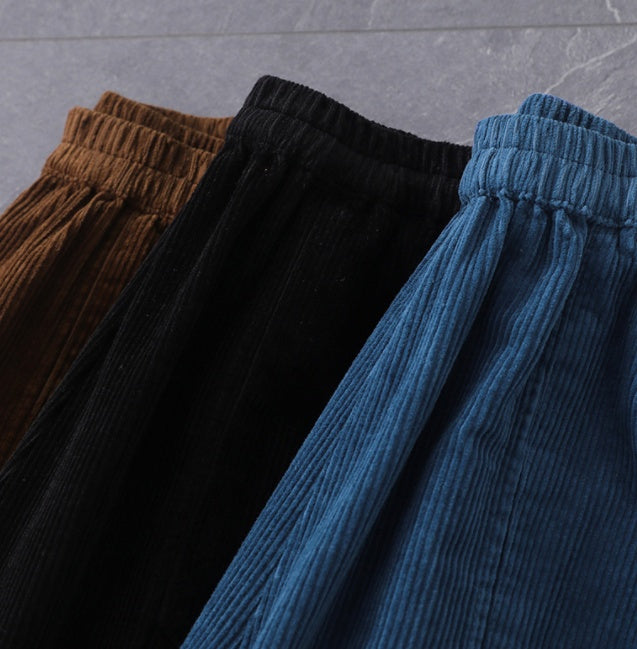 Retro Corduroy Casual Harlan Trousers Female