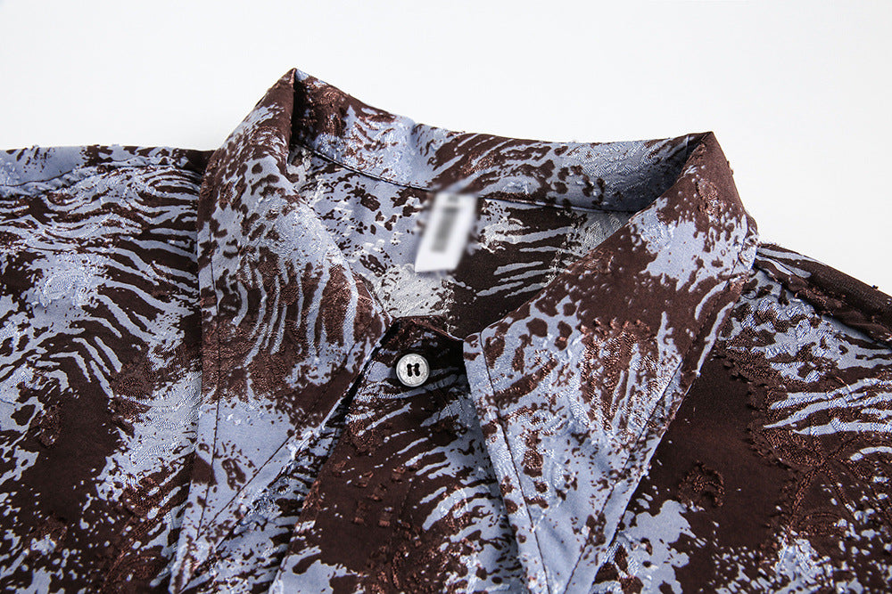 Ink Tie-dye Long Sleeve Loose Shirt Men