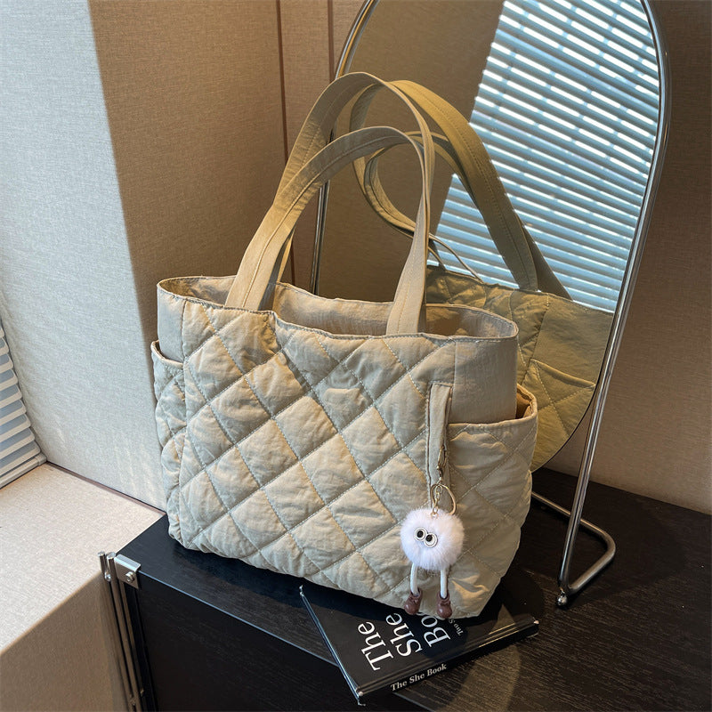 Large Capacity Rhombus Minority All-match Commuter Tote Shoulder Bag Cross-border