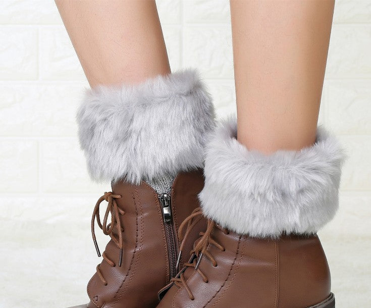 Korean Version Autumn And Winter Short Turned Fur Warm Leg Boots