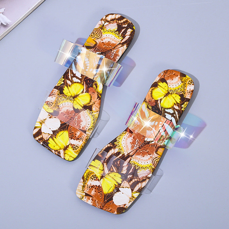 Women's Sandals New Serpentine Flower Flat Bottom