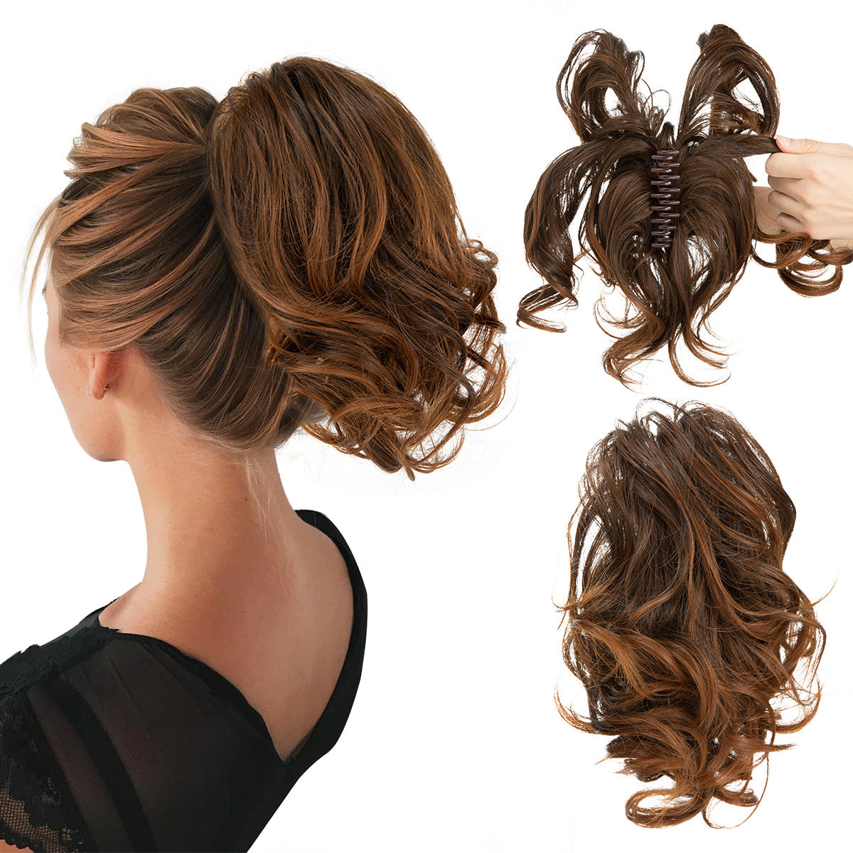 Wig Grip Ponytail Short Female Adjustable Fluffy Natural Short