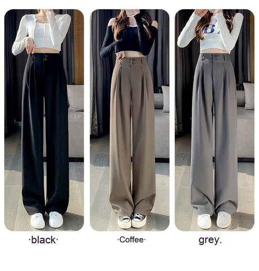 New Brown High Waist Slimming Loose Drooping Small Casual Pants