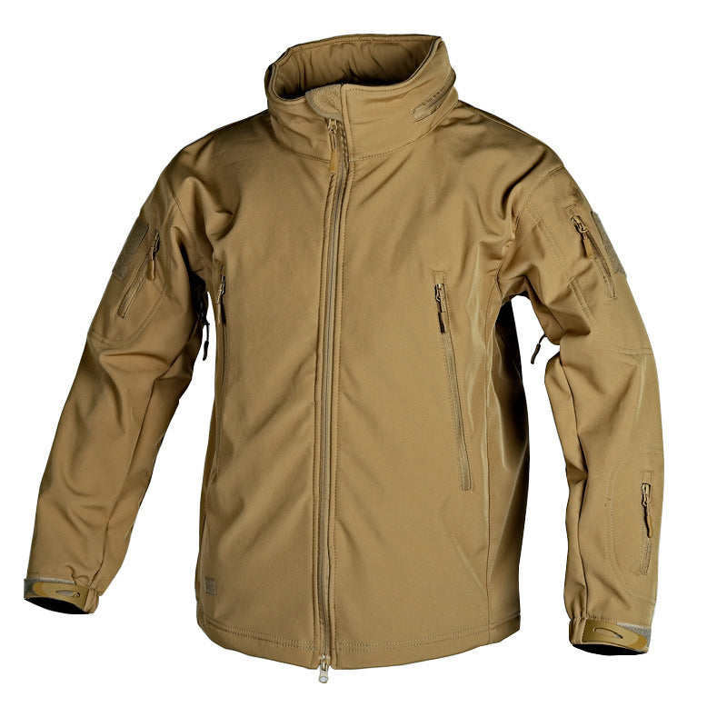 Soft-shell Tactical Hooded Adjustable Camouflage Trench Coat