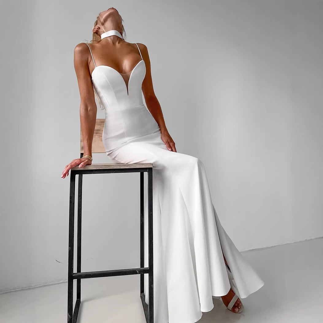 Womens White Sexy Strapless Tube Dress