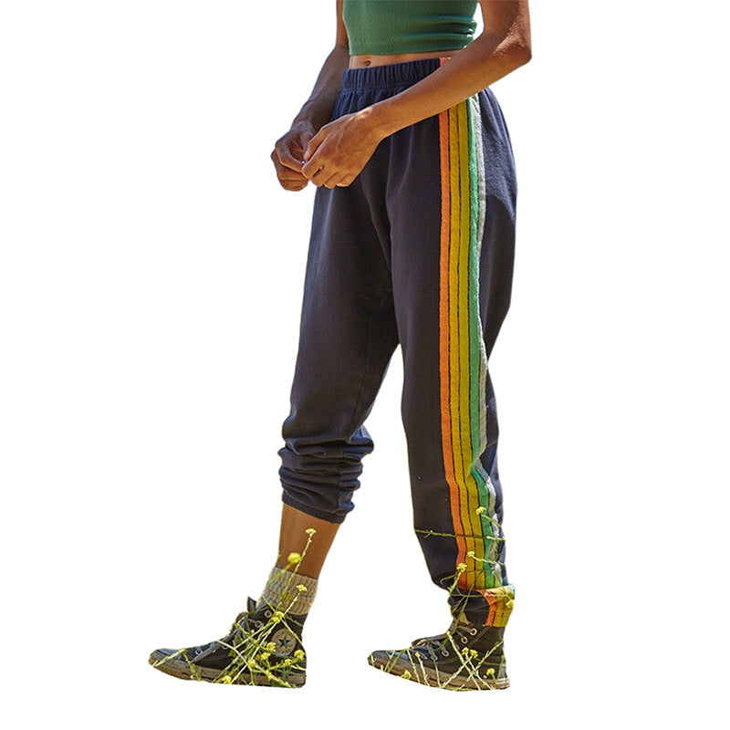 All-match Color Matching Ankle Banded Pants