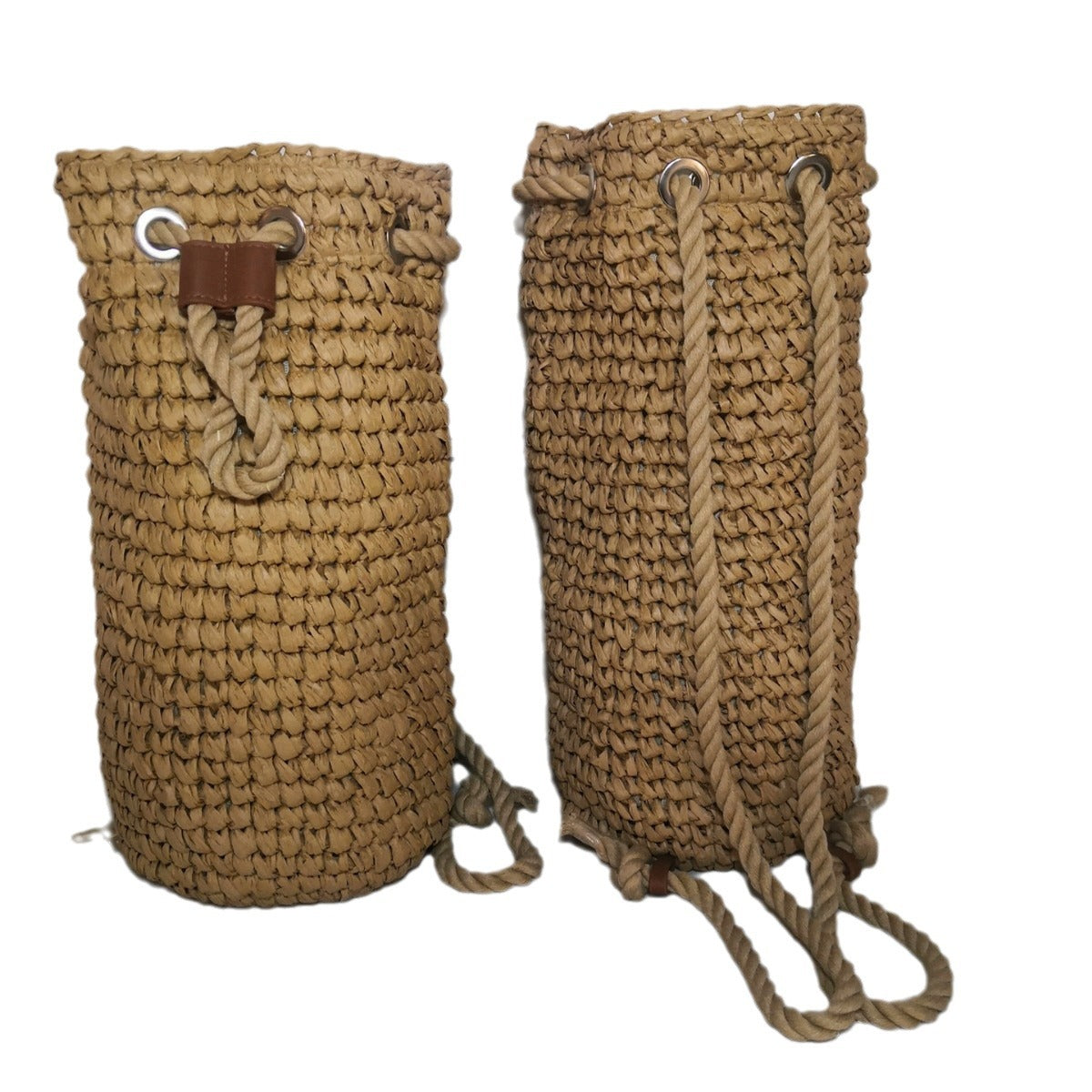 Fashion Crochet Backpack Large Capacity Photo Vacation Beach Shopping Straw Bag