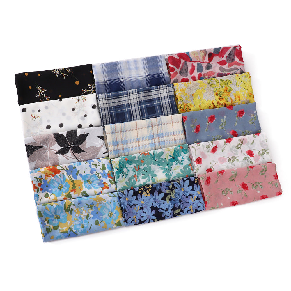 Internet Celebrity Golden Battle Robe Plaid Maple Leaf Shawl Chiffon Printed Scarf