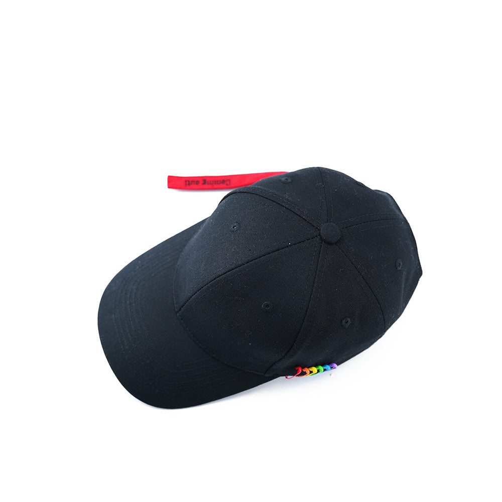Men's And Women's Pin Functional Wind Rainbow Peaked Hat