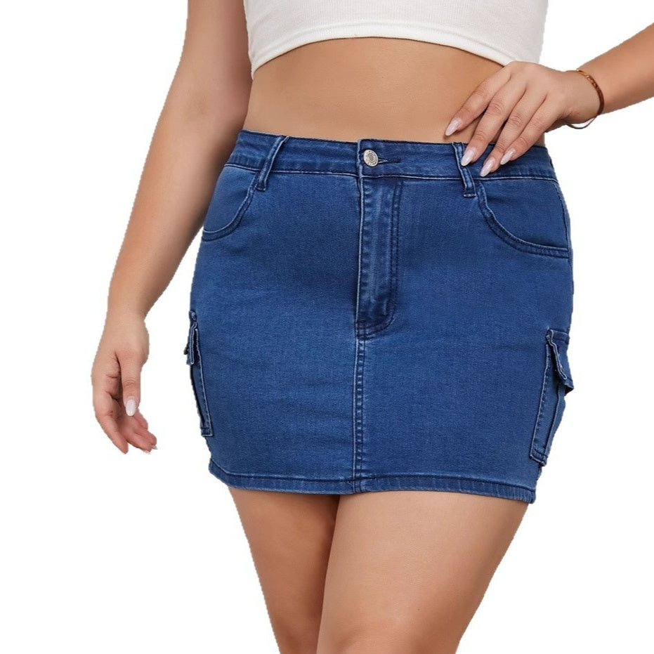 Womens Solid-Color High-Waist Slim-Fit Bodycon Skirt