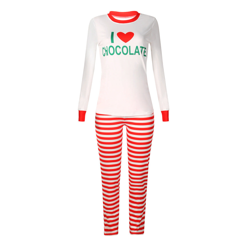 Printed Striped Casual Parent-child Suit Home Pajamas