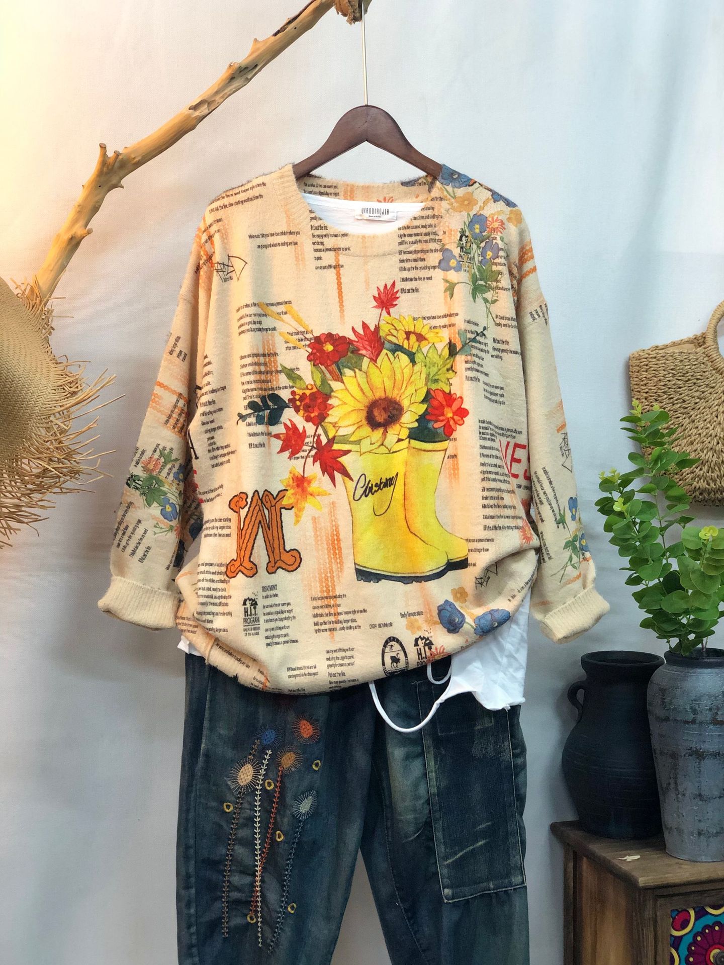 New Women's Loose-fitting Round-neck Sweater For Outerwear