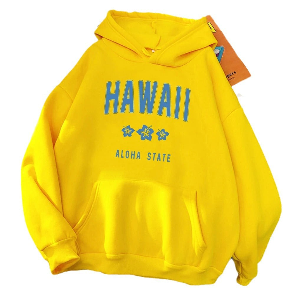 Roha Letter Printing Hoodie til kvinder Hip Hop