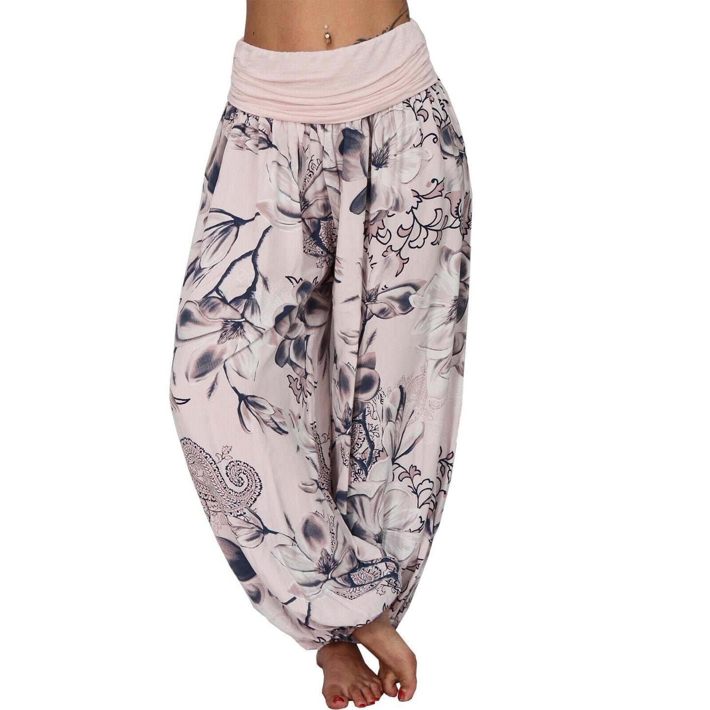 European And American Printed Loose Casual Wide-leg Harem Pants