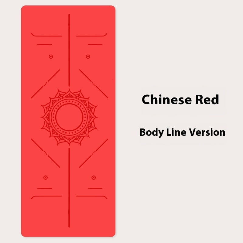 Pu Rubber Natural Rubber Non-slip Body Line Fitness Yoga Mat