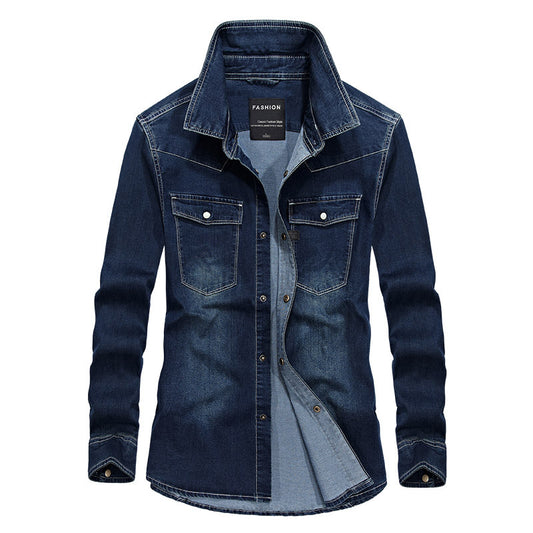 Men's Long Sleeved Denim Shirt Outdoor Leisure