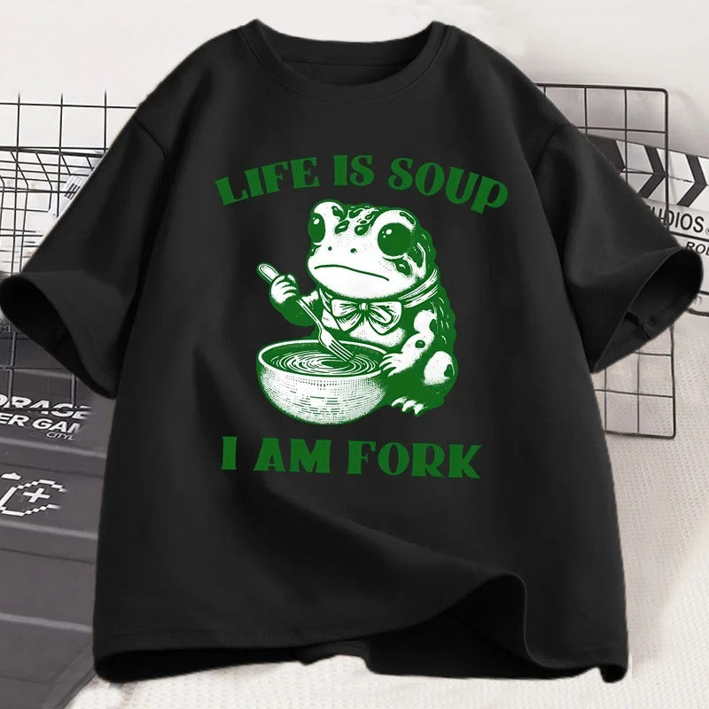Summer Loose Short Sleeves T-shirt Men's And Women's Round Neck