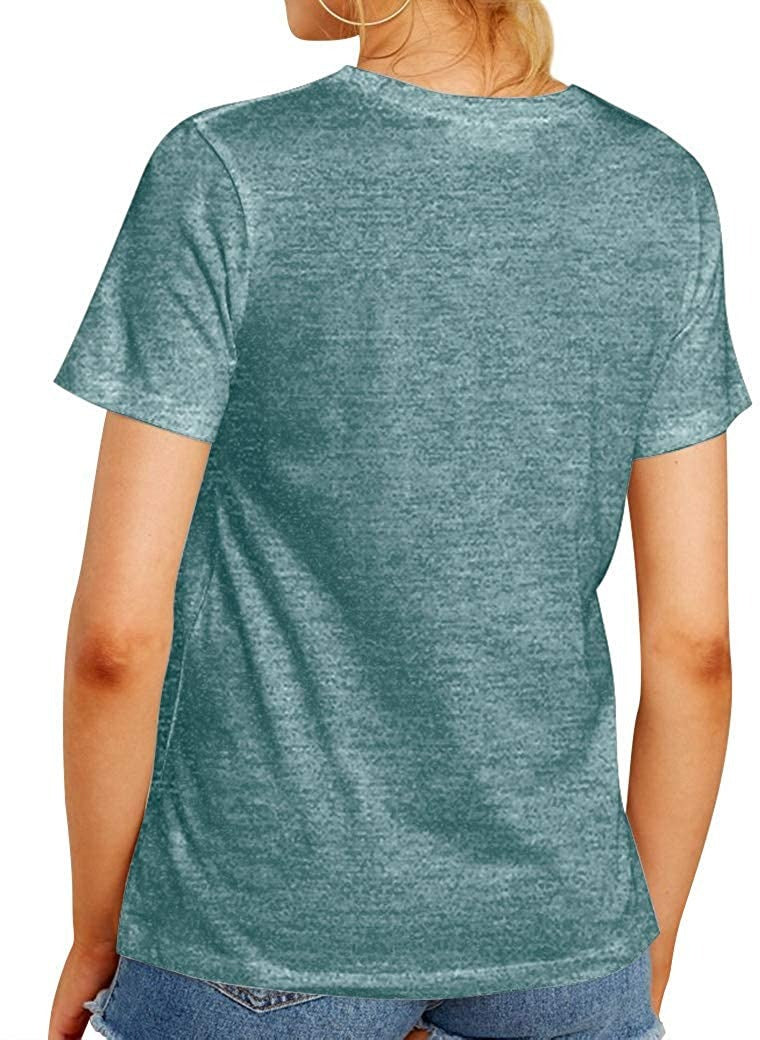 Skull Print Crew Neck Short Sleeve Blouse