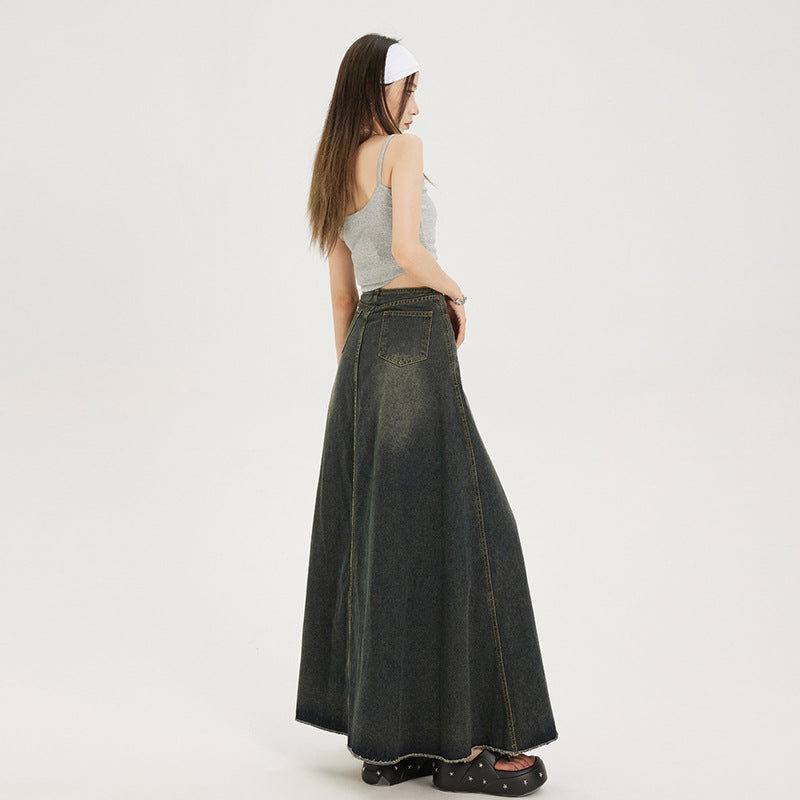 Women's American-style Black High Waist Skirt