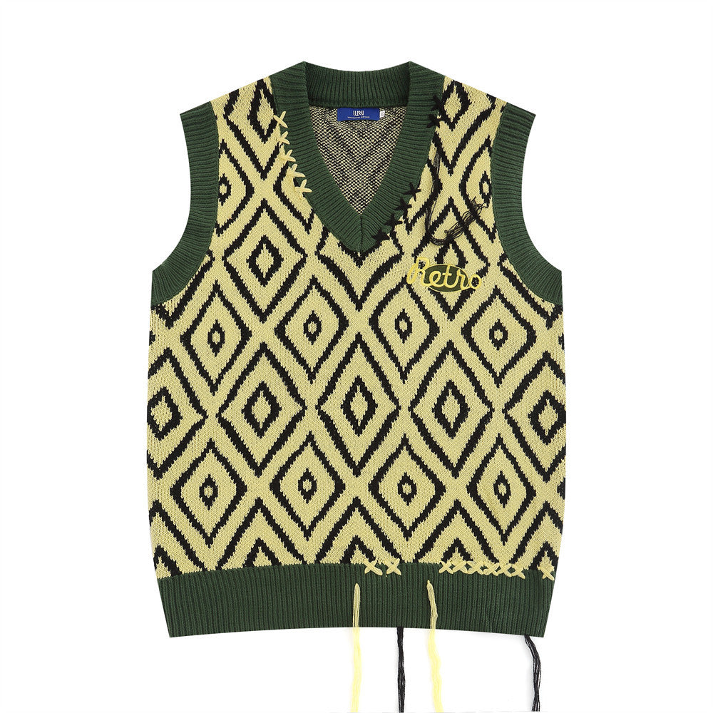 Rope Tassel V-neck Pullover Waistcoat Sweater