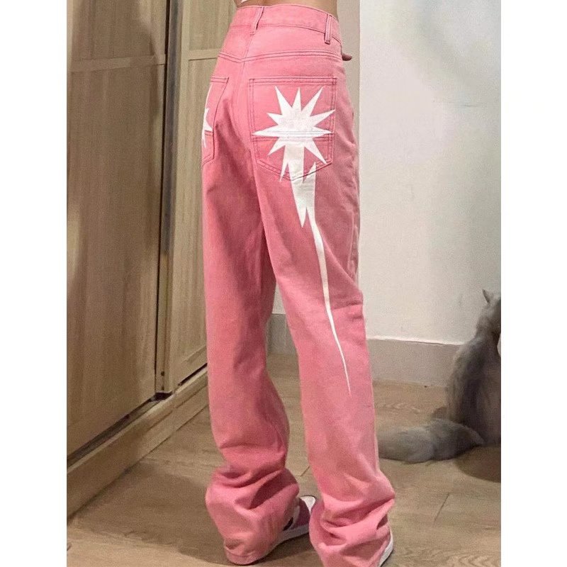 Women's Summer Zipper Literary Trends Long Jeans