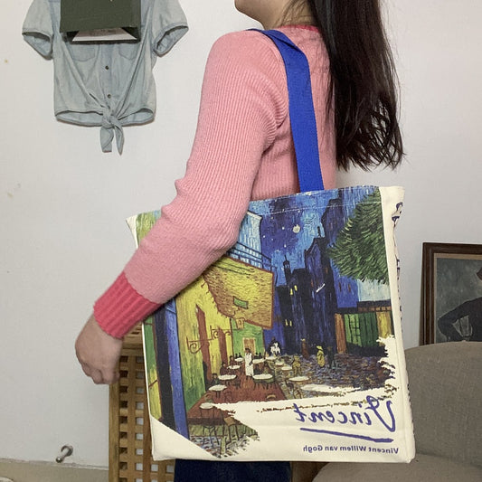 Oil Canvas Zipper One Shoulder Vintage Shopping Bag