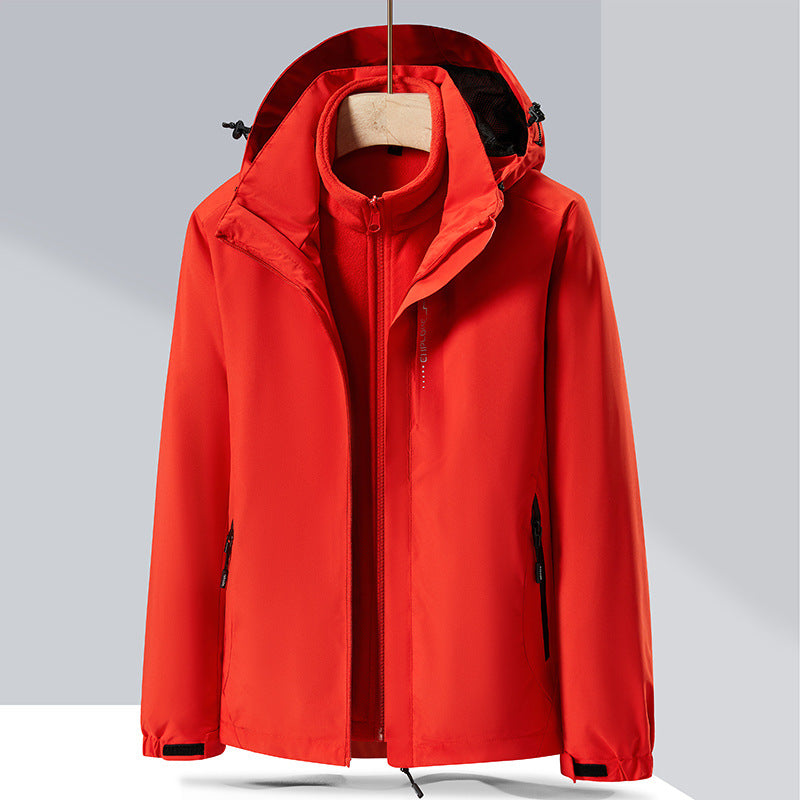 Three-in-one Removable Two-piece Thickened Waterproof Breathable Mountaineering Suit