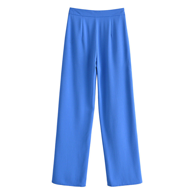 Split Klein Blue Street Wide Leg Pants