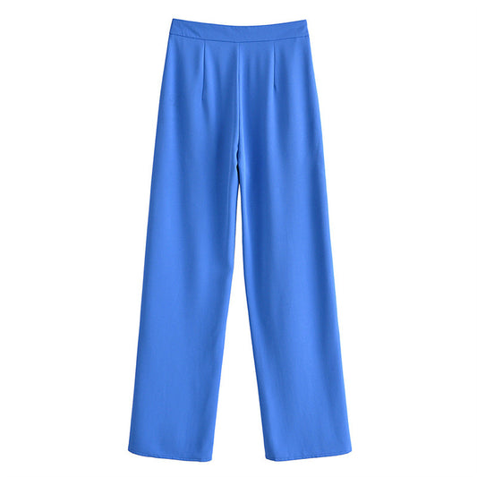 Split Klein Blue Street Wide Leg Pants