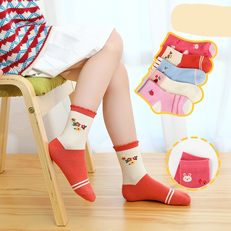 Children's Socks Combed Cotton Students Boneless Middle Tube