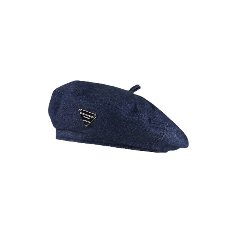 Japanese Ins Cowboy Beret Female Vintage Metal