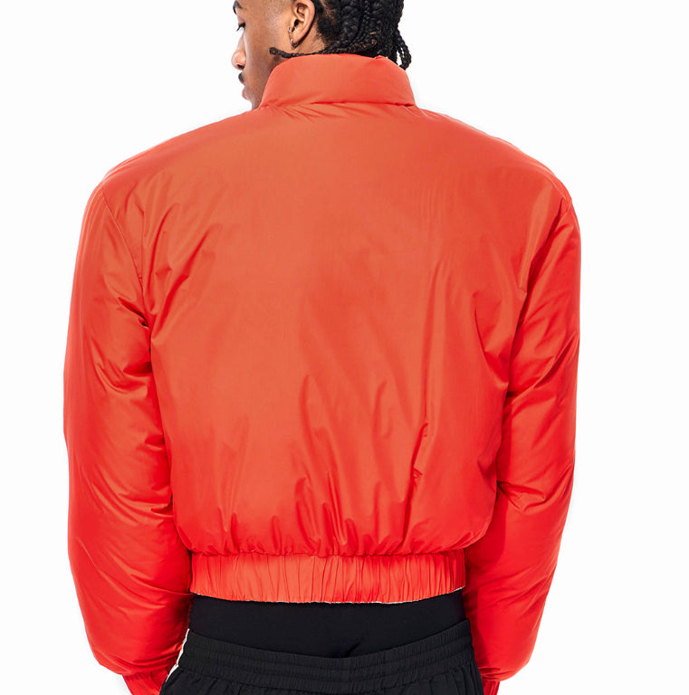 Mens Padded Quilted Puffer Jacket With A Printed Design