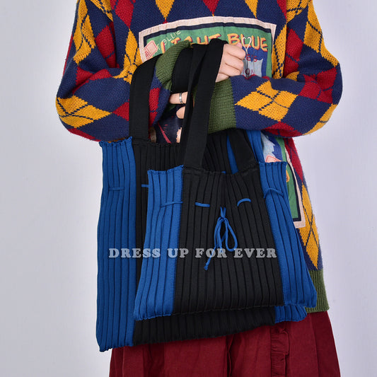Simple Wool Knitted One-shoulder Portable Messenger Large-capacity Bag