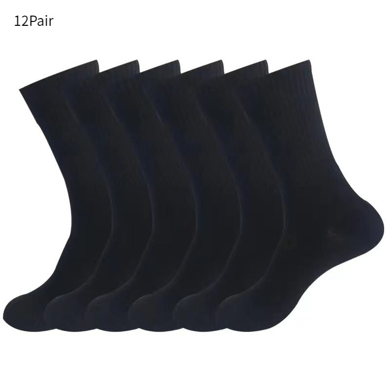 Men's Striped Combed Cotton Double Needle Plus Size Stockings